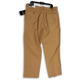 NWT Mens Brown Flat Front Slash Pockets Straight Leg Dress Pants Size 40 M alternative image