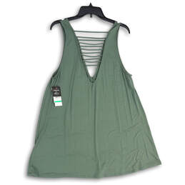 NWT Womens Green Sleeveless Wide Strap V-Neck Cover-Up Size Large alternative image