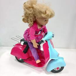 Our Generation Blonde Girl Doll with Two Tone Scooter alternative image