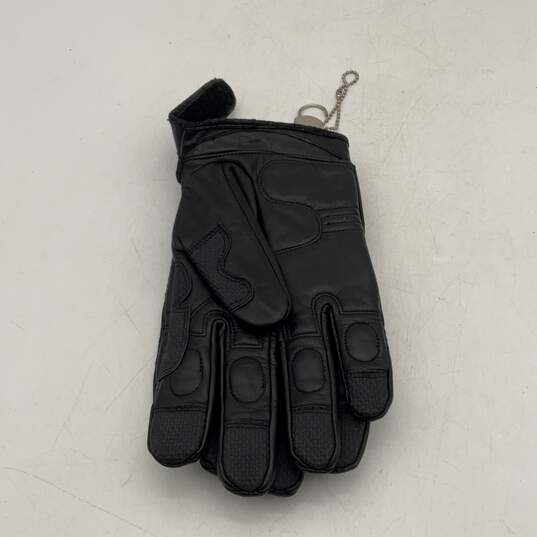 Harley Davidson Mens Black Leather Adjustable Biking Gloves Size Large image number 2