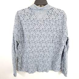 Michael Kors Women Blue Lace Button Up Shirt 1X alternative image