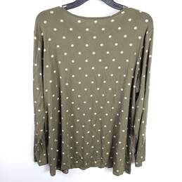 Chico's Women Olive Green Foiled Dot Knit Top Sz 2 NWT alternative image