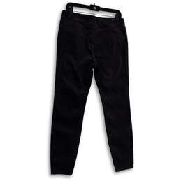 Womens Black Velvet Flat Front Pockets Skinny Leg Chino Pants Size 10 alternative image