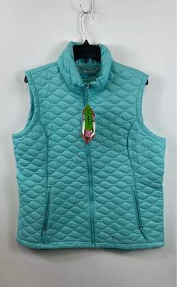 NWT Free Country Womens Aqua Pockets Quilted Full Zip Vest Jacket Size X Large