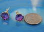 14K Yellow Gold Amethyst 0.04 CTTW Diamond Post Earrings 2.3g image number 4