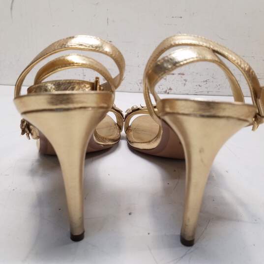 Michael Kors Tricia Leather Sandals Pale Gold 10 image number 10