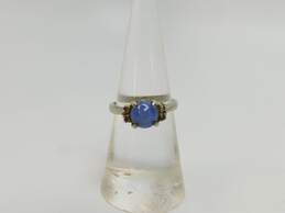Vintage 10k White Gold Star Sapphire & Diamond Accent Ring 2.9g alternative image