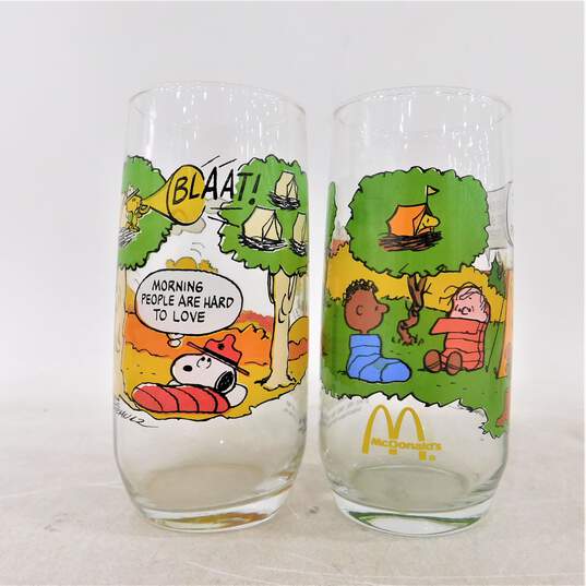 Vintage McDonald's Camp Snoopy Collection Set of 5 Glasses Charlie Brown Peanuts image number 2