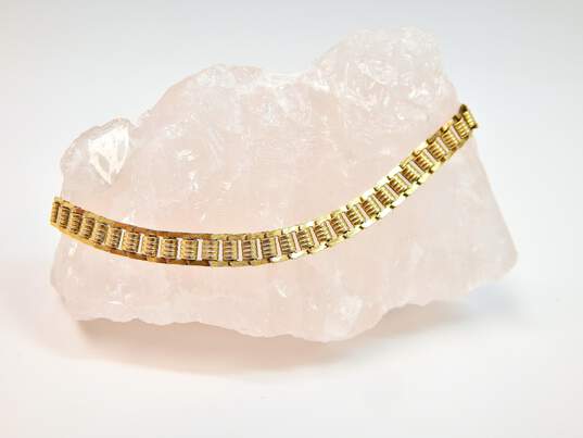 14K Yellow Gold Italy Fancy Chain Bracelet 7.4g image number 2