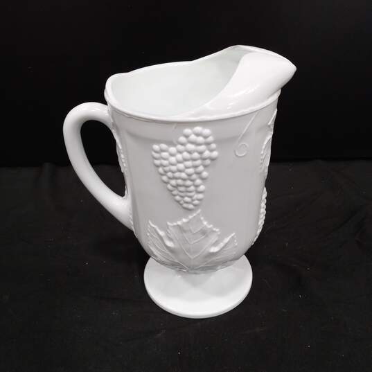 White Milk Glass PItcher image number 3