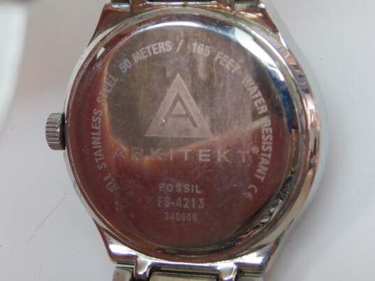 Fossil Arkitekt FS-4213 Silver Tone Black Dial Men's Watch 110.5g image number 3