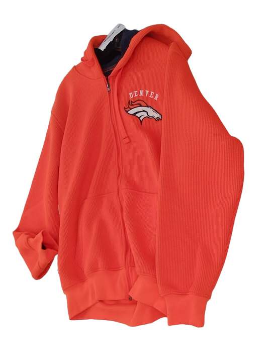 Womens Orange Denver Broncos Long Sleeve Full Zip Hoodie Size Large image number 2