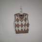 Mens Argyle Dimond Knitted V-Neck Sleeveless Pullover Sweater Size XL image number 1