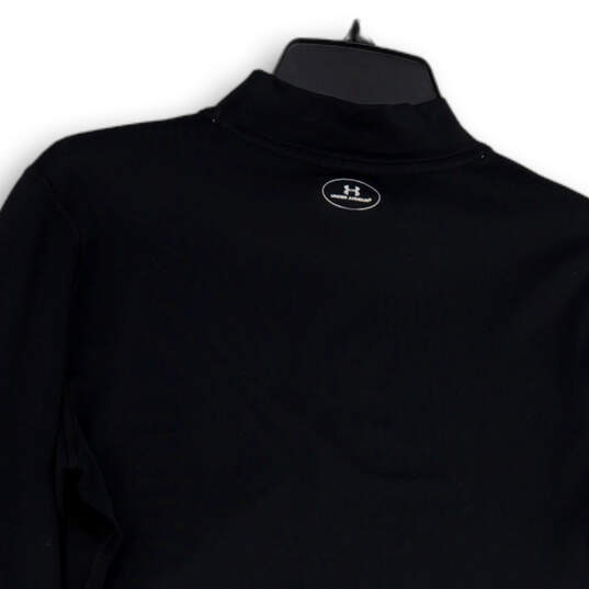 Mens Black Coldgear Mock Neck Long Sleeve Activewear Pullover T-Shirt Sz L image number 4