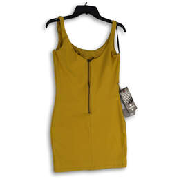 NWT Womens Yellow Studs Sleeveless Back Zip Bodycon Dress Size Medium alternative image