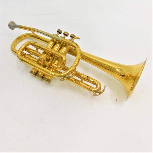 VNTG Champlain Brand B Flat Cornet w/ Case and Mouthpiece image number 2