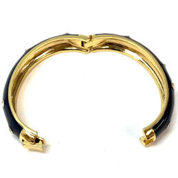 Designer J. Crew Gold-Tone Rhinestone Hinged Bangle Bracelet With Dust Bag alternative image