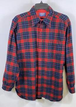 Pendleton Mens Multicolor Plaid Long Sleeve Flannel Button Up Shirt Size Large