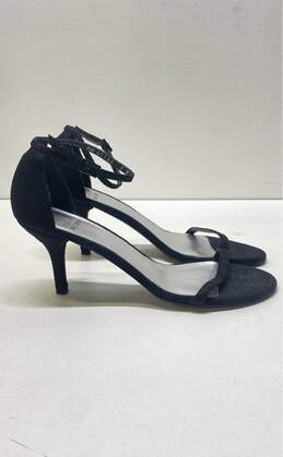 Stuart Weitzman Goose Bump Kitten Heel Sandals Black 8