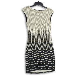 NWT Womens White Black Striped Ruched Knee Length Sheath Dress Size S alternative image