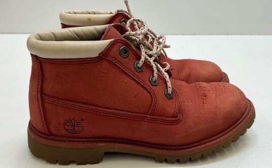 Timberland 6 Inch Burgundy Combat Work Boots Women's Size 6.5M image number 3