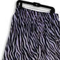 Womens Purple Black Zebra Print Drawstring Elastic Waist Jogger Pants Sz M image number 3