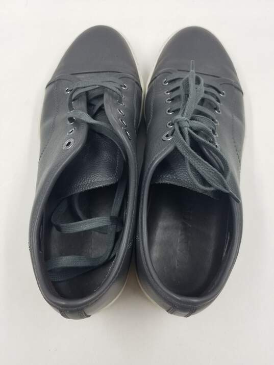 Lanvin Steel Blue Leather Sneakers M 10 COA image number 6