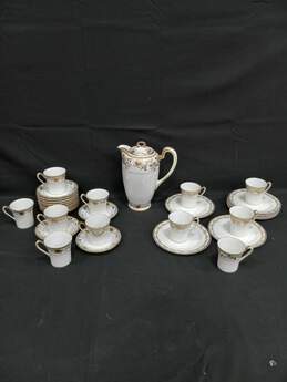 Nippon & Theodore Haviland Handpainted Porcelain 32pc Tea Set