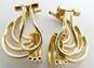 14k Yellow Gold Abstract Sculptural Clip On Earrings 2.8g image number 2