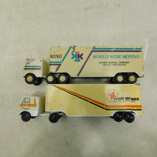 VNTG Ralstoy and Mar Tar Brand Metal Semi/Tractor Trailer Trucks (Set of 6) image number 3