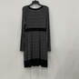 Womens Black Gray Animal Print Long Sleeve V-Neck Wrap Dress Size Medium image number 2