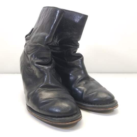 FRYE Black Leather Pull On Back Buckle Ankle Boots Shoes Women's Size 8.5 M image number 3