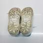 AUTHENTICATED Alexander McQueen White Leather Glitter Embellished Sneakers Size 36.5 image number 4