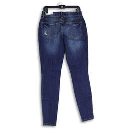 NWT Womens Blue Denim Dark Wash Distressed Skinny Leg Jeans Medium alternative image