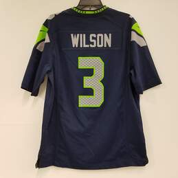 Mens Blue Seattle Seahawks Russell Wilson #3 Football NFL Jersey Size M alternative image