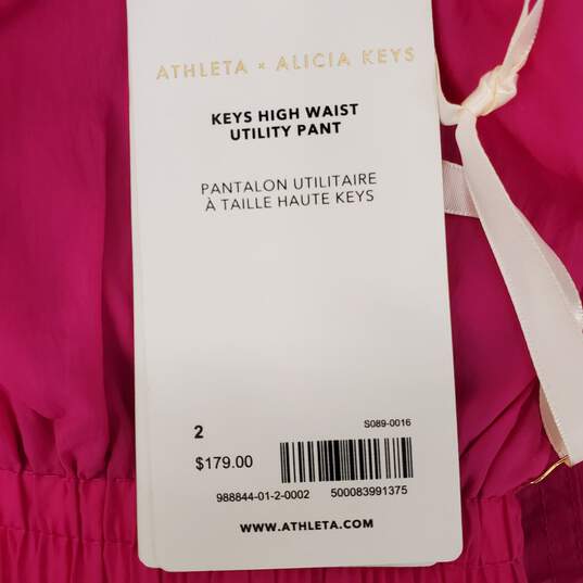 NWT Athleta WM's Alicia Keys Hot Pink High Waist Utility Pants Size 2 image number 5
