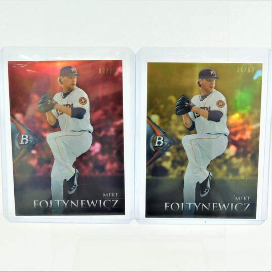 2014 Mike Foltynewicz Bowman Chrome Prospects Rookie Cards Red /25 Gold /50 Houston Astros image number 1