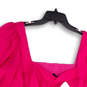NWT Womens Pink Square Neck Pullover Cropped Blouse Top Size X-Large image number 3