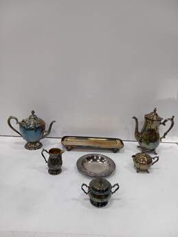 Vintage Bundle of Assorted Silver-Plated Tea Service Dishes