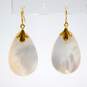Romantic 14K Yellow Gold Mother of Pearl Drop Earrings 2.6g image number 2