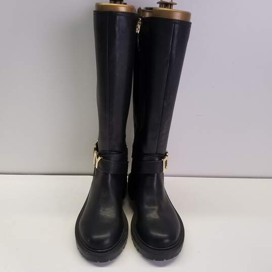 DKNY DELANIE BLACK BOOTS GOLD LOGO Women's Size 5.5 image number 6