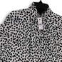 NWT Womens Black White Printed Tie Neck Short Sleeve Blouse Top Size 22 image number 3