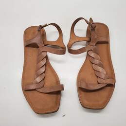 Frye Sydney Braid Brown Leather Sandals Women's Size 11M alternative image