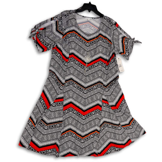 NWT Womens Multicolor Printed Round Neck Short Sleeve Fit & Flare Dress 2X image number 1