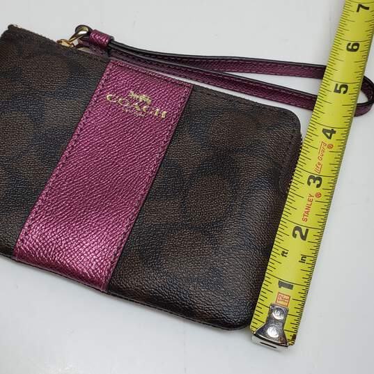 Coach Women's Coin Wallet Pouch Brown / Purple 6inch image number 6
