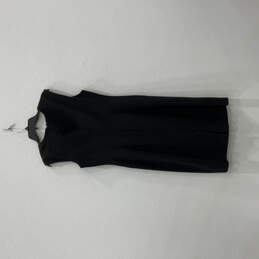 Womens Black Sleeveless Round Neck Back Zip Knee Length Bodycon Dress Sz 10 alternative image
