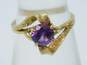 10k Yellow Gold Purple Sapphire Bypass Ring 2.5g image number 1