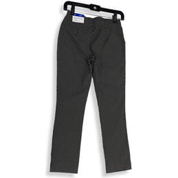 NWT Womens Black Polka Dot Flat Front Straight Leg Ankle Pants Size 26.5 alternative image