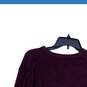 NWT Joseph Abboud Mens Purple V-Neck Long Sleeve Pullover Sweater Size L image number 4