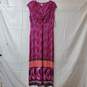 Chico's Purple Red Rayon Twist-Front Maxi Dress Womens Size 1 (8-10) image number 1